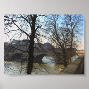 Bron över floden Seine Poster
