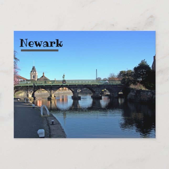 Bron över floden Trent vid Newark Postcard Vykort (Framsida)