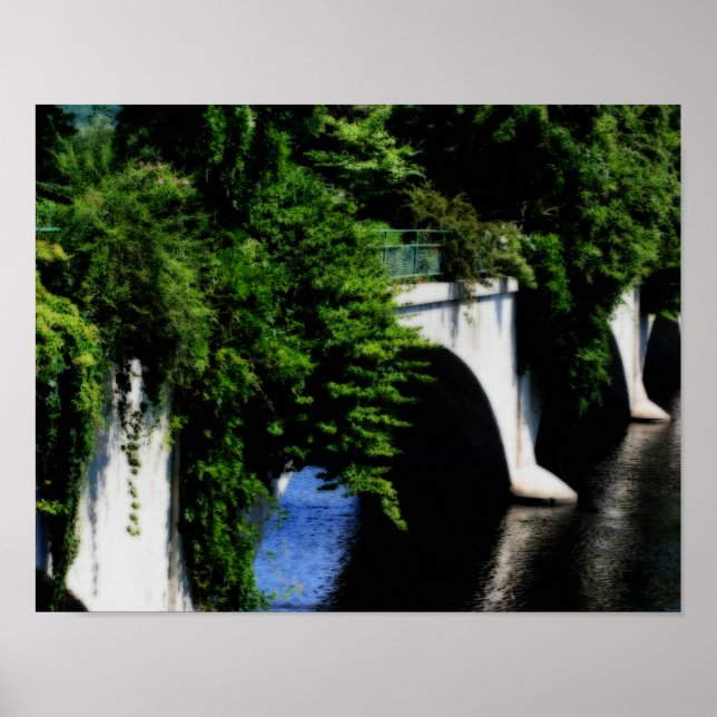 Bron över Flowers Shelburne Falls Massachusetts Poster (Framsidan)