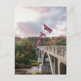 Bron över Gaujafloden, Sigulda, Lettland Vykort