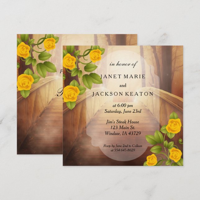 Bron över Kärlek, Nature Bröllop Inbjudningar (Fram/baksida)