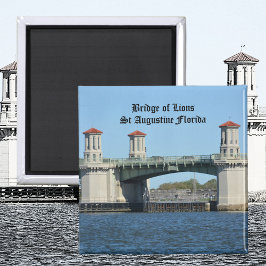 Bron över Lejon St Augustine Florida Photographic Magnet