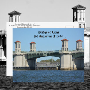 Bron över Lejon St Augustine Florida Travel Vykort