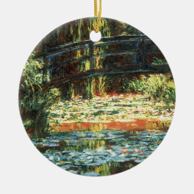 Bron över näckrosdammen av Claude Monet Julgransprydnad Keramik (Framsidan)