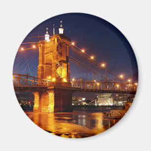Bron över Ohio River i Cincinnati Ohio Magnet
