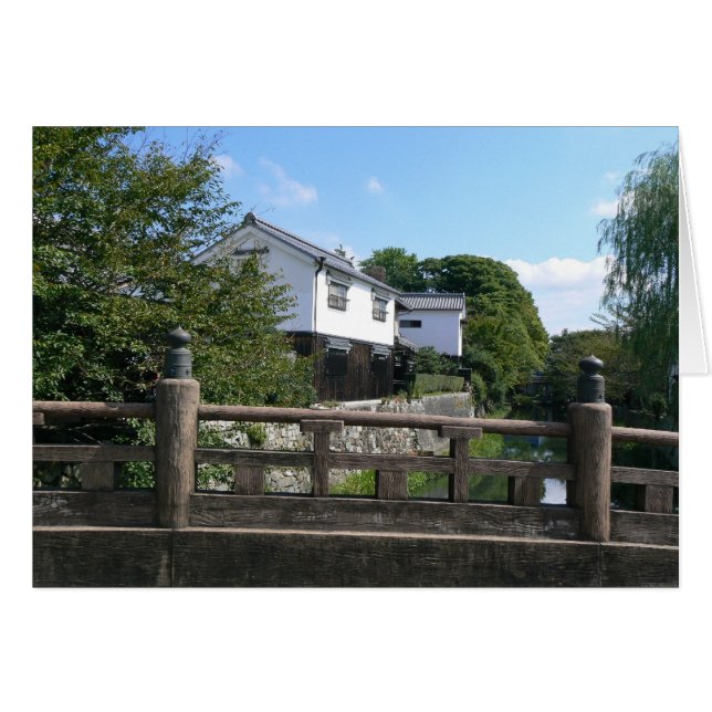 Bron över Omihachiman-kanalen Hälsningskort (Framsidan Horizontal)