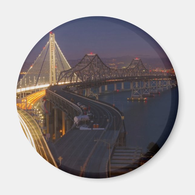 Bron över två brygger i San Francisco-Oakland Bay Magnet (Framsidan)