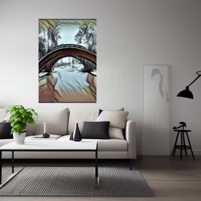 Bron över vatten | AI Art Poster (Skapare uppladdad)