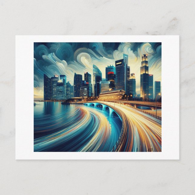 Bron över Vatten. Vykort (Framsida)