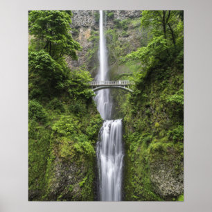 Bron över vattenfall liggande poster