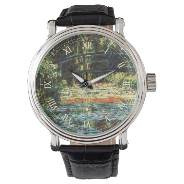 Bron över Waterlily Pond av Claude Monet Armbandsur (Framsida)