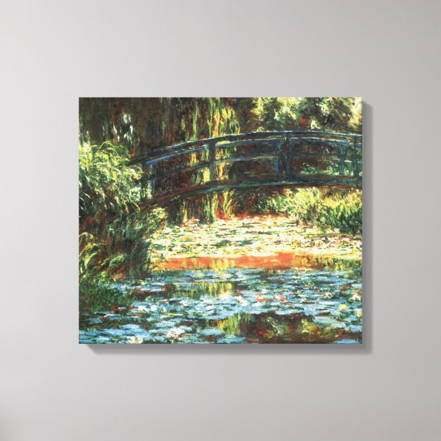 Bron över Waterlily Pond av Claude Monet Canvastryck (Framsida)