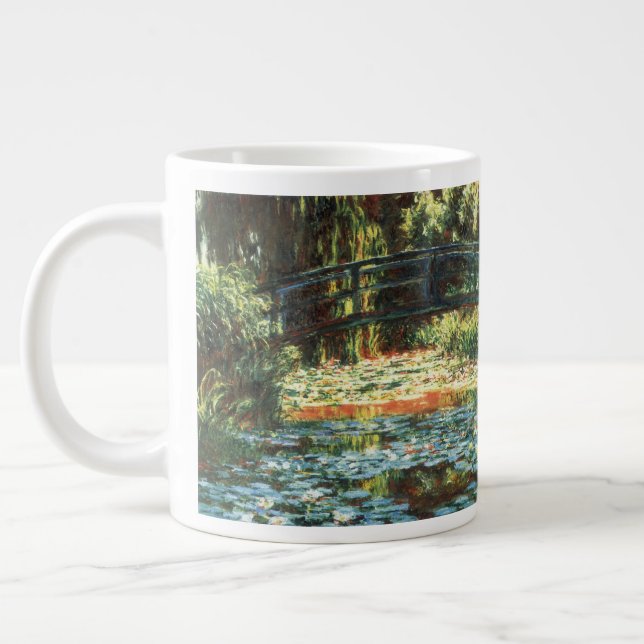 Bron över Waterlily Pond av Claude Monet Jumbo Mugg (Vänster)