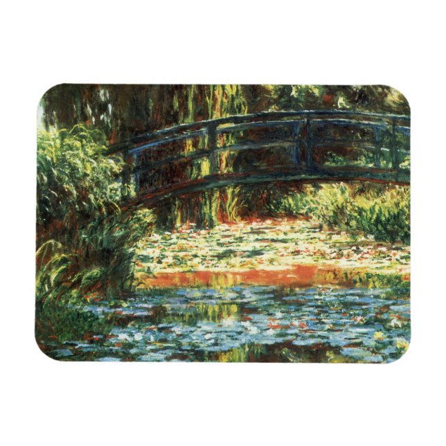 Bron över Waterlily Pond av Claude Monet Magnet (Horisontell)
