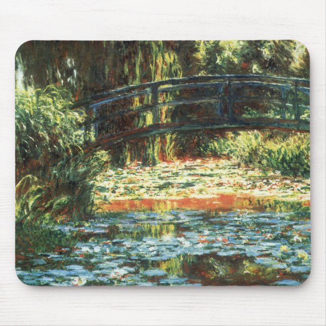 Bron över Waterlily Pond av Claude Monet Musmatta (Framsidan)