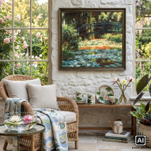 Bron över Waterlily Pond av Claude Monet