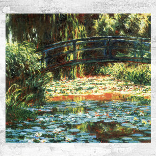 Bron över Waterlily Pond av Claude Monet Poster