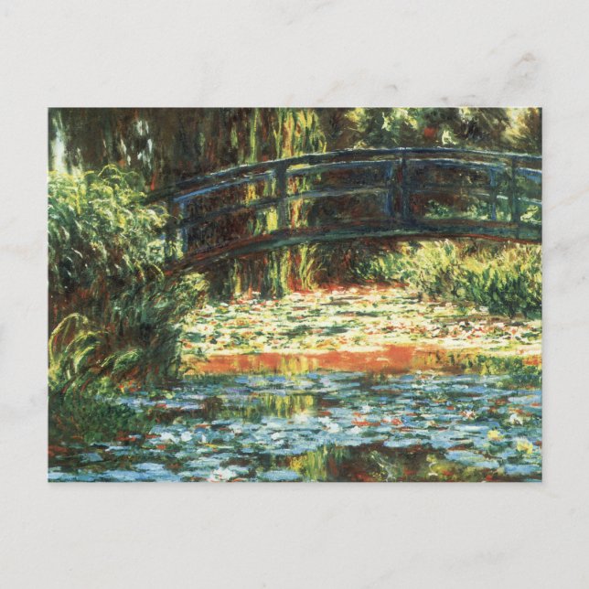 Bron över Waterlily Pond av Claude Monet Vykort (Framsida)