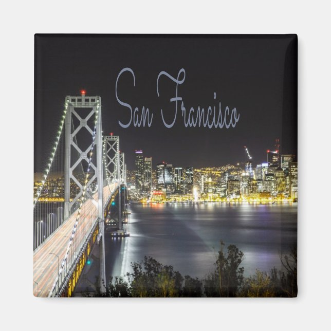 Bron San Francisco Night Himlar Line Golden Grind Magnet (Framsidan)