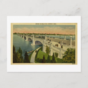 Bron till Belle Isle Detroit, Michigan, Vintage Vykort
