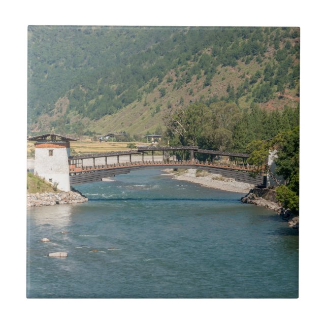 Bron till Punakha Dzong i Bhutan Kakelplatta (Framsidan)