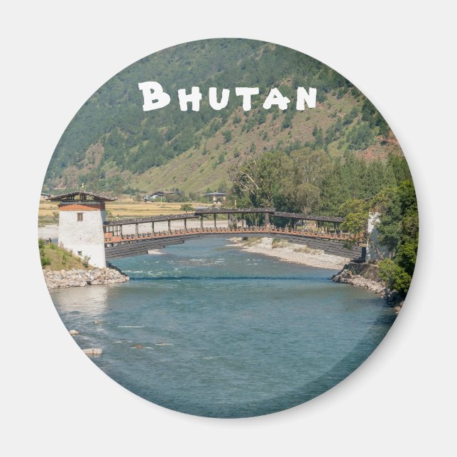 Bron till Punakha Dzong i Bhutan Magnet (Framsidan)