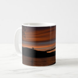 Bron vid Solnedgång 2 tvåtonskaffe Mugg