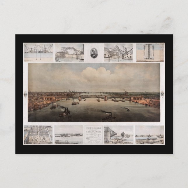 Bron vid St. Louis Missouri Vykort (Framsida)