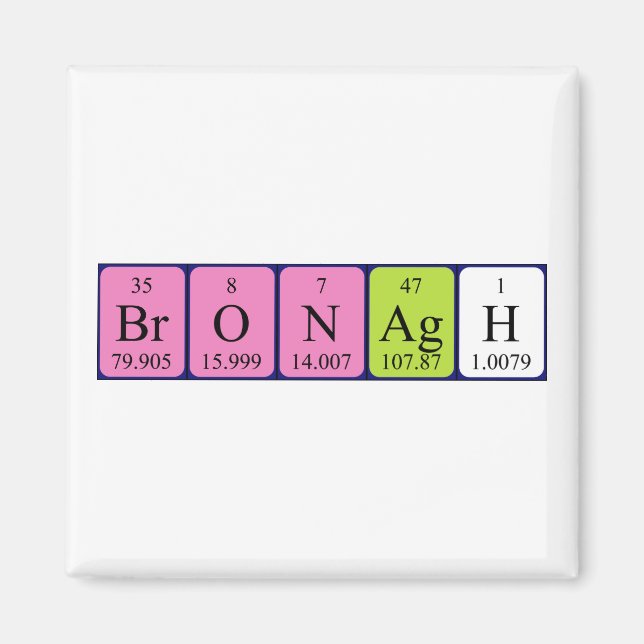 Bronagh Periodisk magnet bord namn (Framsidan)