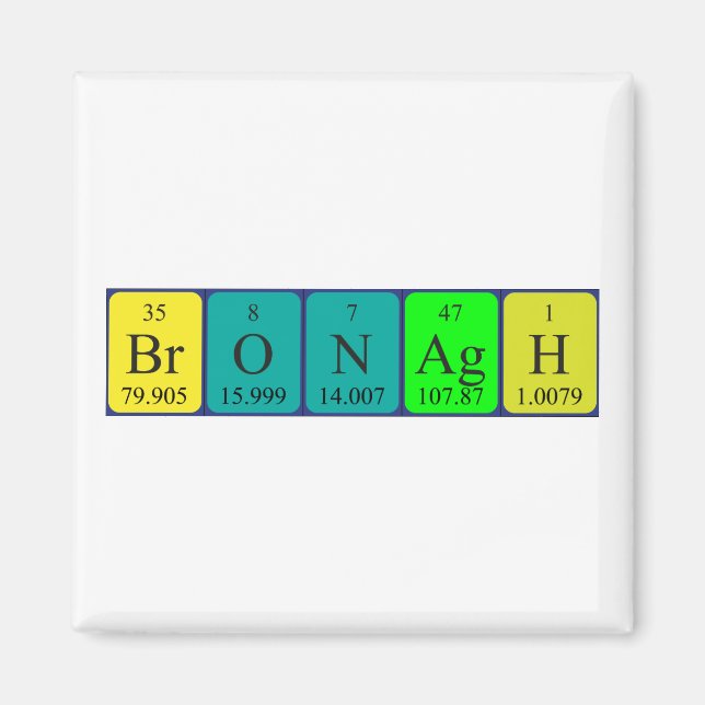 Bronagh Periodisk magnet bord namn (Framsidan)