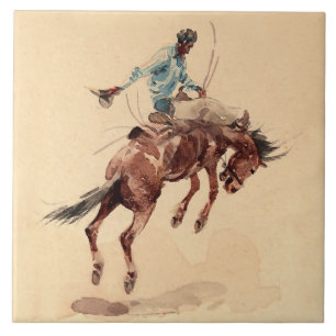 Bronc Rider 2 av Edward Borein Kakelplatta