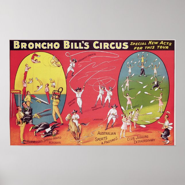 Broncho Bill's Circus, Birmingham c.1890-1910 Poster (Framsidan)