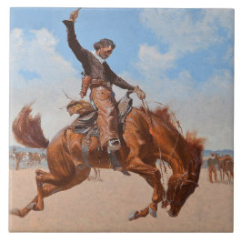 Bronco Buster (av Frederic Remington) Kakelplatta