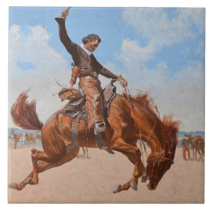 Bronco Buster (av Frederic Remington) Kakelplatta