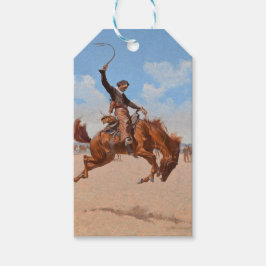 Bronco Buster (av Frederic Remington) Presentetikett
