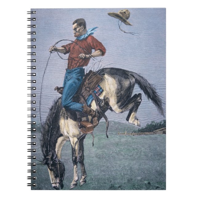 Bronco-Rackare (färgad gravyr) Anteckningsbok (Framsidan)