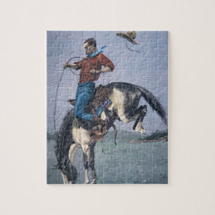 Bronco-Rackare (färgad gravyr) Pussel