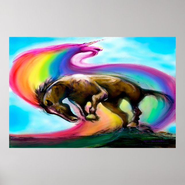 Bronco Rainbow Unicorn Poster (Framsidan)