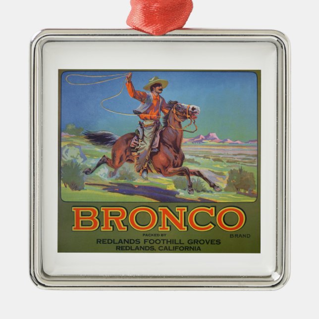 "Broncoorangar, c.1900 (färglithoen) Julgransprydnad Metall (Framsidan)