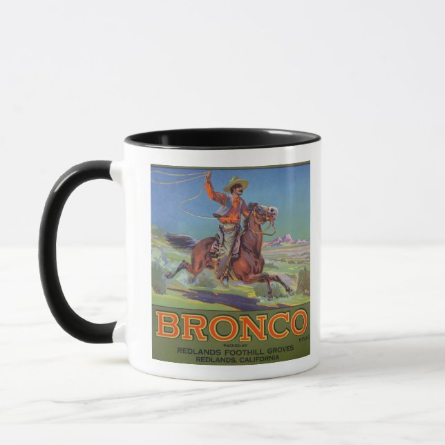 "Broncoorangar, c.1900 (färglithoen) Mugg (Vänster)
