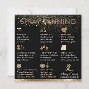 Bronischbrons för spray Tan Aftercare Instruction Inbjudningar