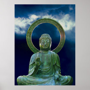 Brons Buddha fotomålning Poster