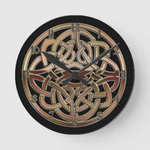 Brons den metalliska Celtic fnurraväggen tar tid Rund Klocka
