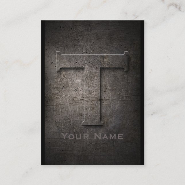 Brons den Monogrammed T visitkorten för metall Visitkort (Framsida)