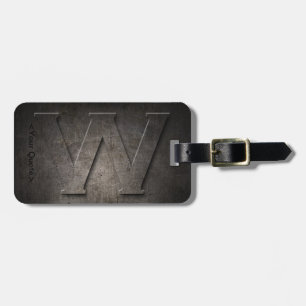 Brons den svart metallW-monogramen reser Bagagebricka