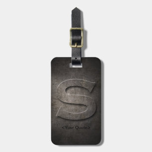 Brons den svart monogramen för metall S reser Bagagebricka