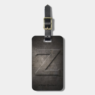 Brons den svart monogramen för metall Z reser Bagagebricka