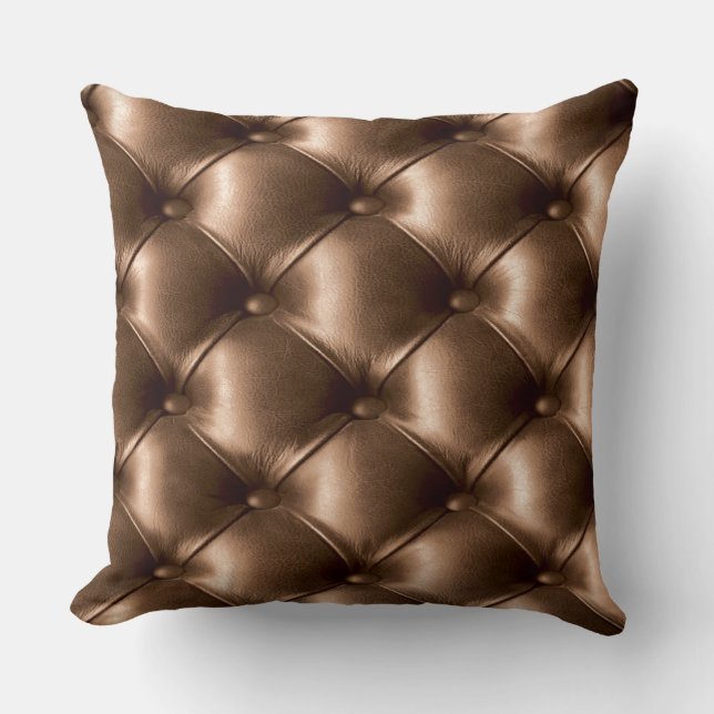 Brons det Tufted läderLooktrycket kudder Kudde (Framsida)