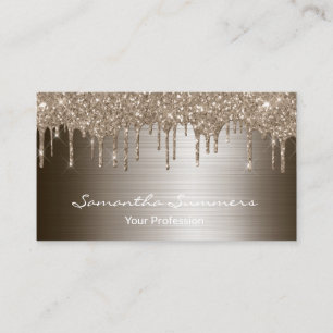 Brons Dropp Metall Elegant Anpassa Glitter Visitkort