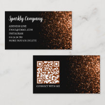 Brons falskt gnistra svart elegant QR-kod